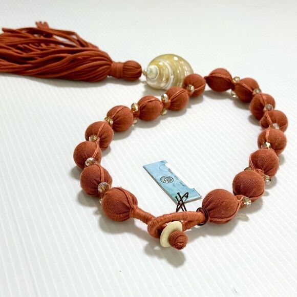 NEW Mare Sole Amore Luna Necklace OS Statement Boho Natural Lagenlook Beachy - Picture 5 of 11